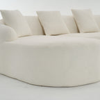 Boneless L-Shape Sectional Sofa with Curved Chaise,White Modular Chenille Compression Couch,30D High-Density Foam,Minimalist Modular Couches Sleeper for Living Room Bedroom Apartment Lounge. - Grand Goldman Shop