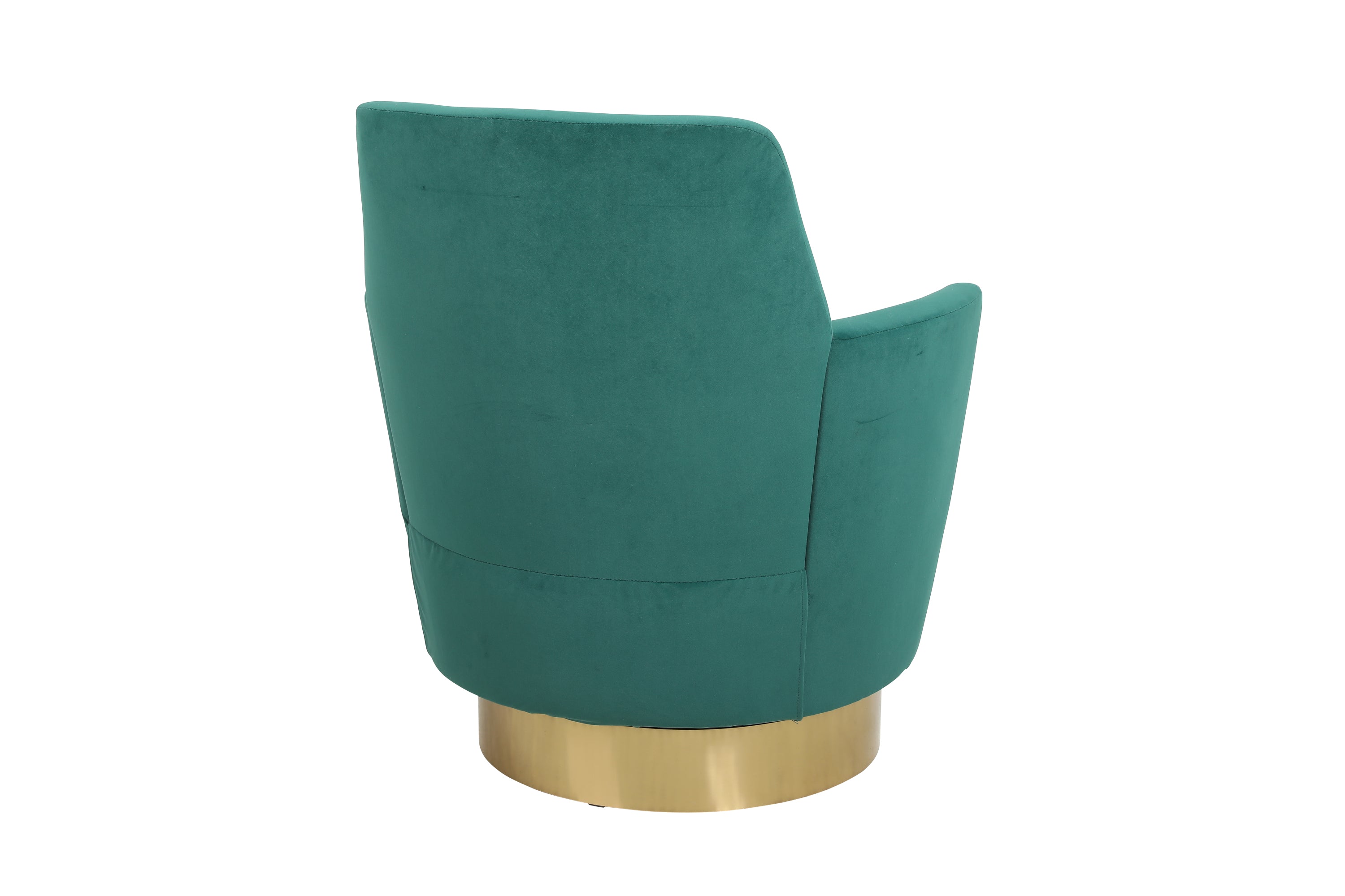 Velvet Swivel Barrel Chair, Swivel Accent Chairs Armchair for Living Room, Reading Chairs for Bedroom Comfy, Round Barrel Chairs with Gold Stainless Steel Base (Emerald) - Grand Goldman Shop