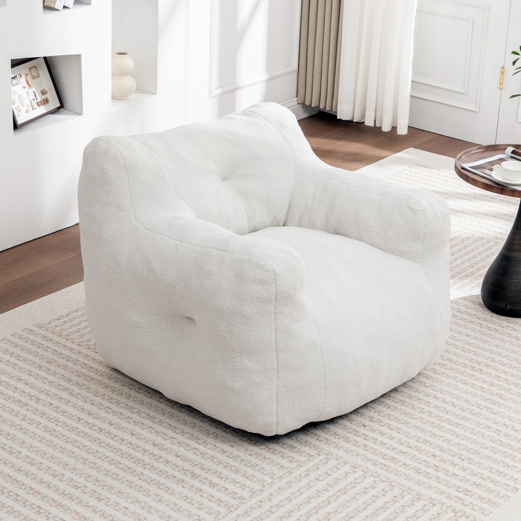 Bean Bag Chair, Bean Bag Sofa Chair with Armrests Stuffed High-Density Foam, Lazy Sofa Comfy Chairs BeanBag Chair for Adults in Living Room,Bedroom Reading - Grand Goldman Shop