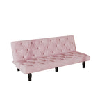Sofa to Sofa Bed Transformation: 66' Pink Velvet Sofa Bed, Ideal for Family Living Rooms, Apartments & Bedrooms - Grand Goldman Shop