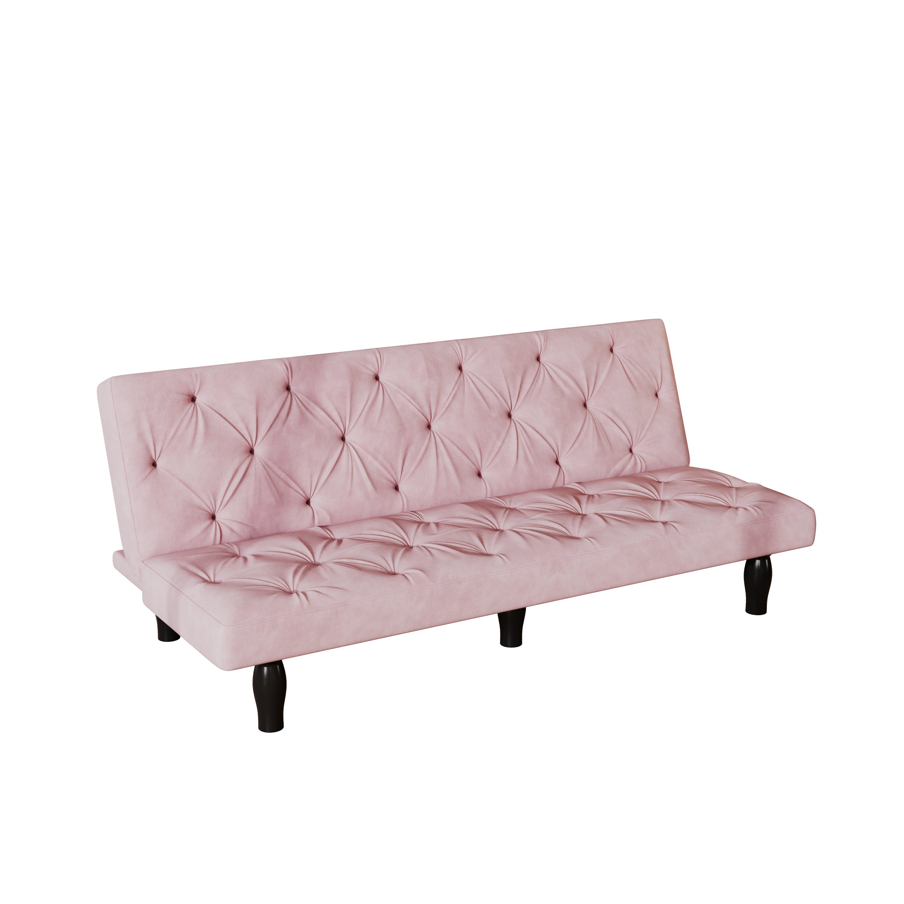 Sofa to Sofa Bed Transformation: 66' Pink Velvet Sofa Bed, Ideal for Family Living Rooms, Apartments & Bedrooms - Grand Goldman Shop