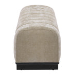 Indoor Dining Bench in Oatmeal Chenille Fabric with Rubber Wood Legs, Comfortable Seating for Dining Room or Living Area - Grand Goldman Shop