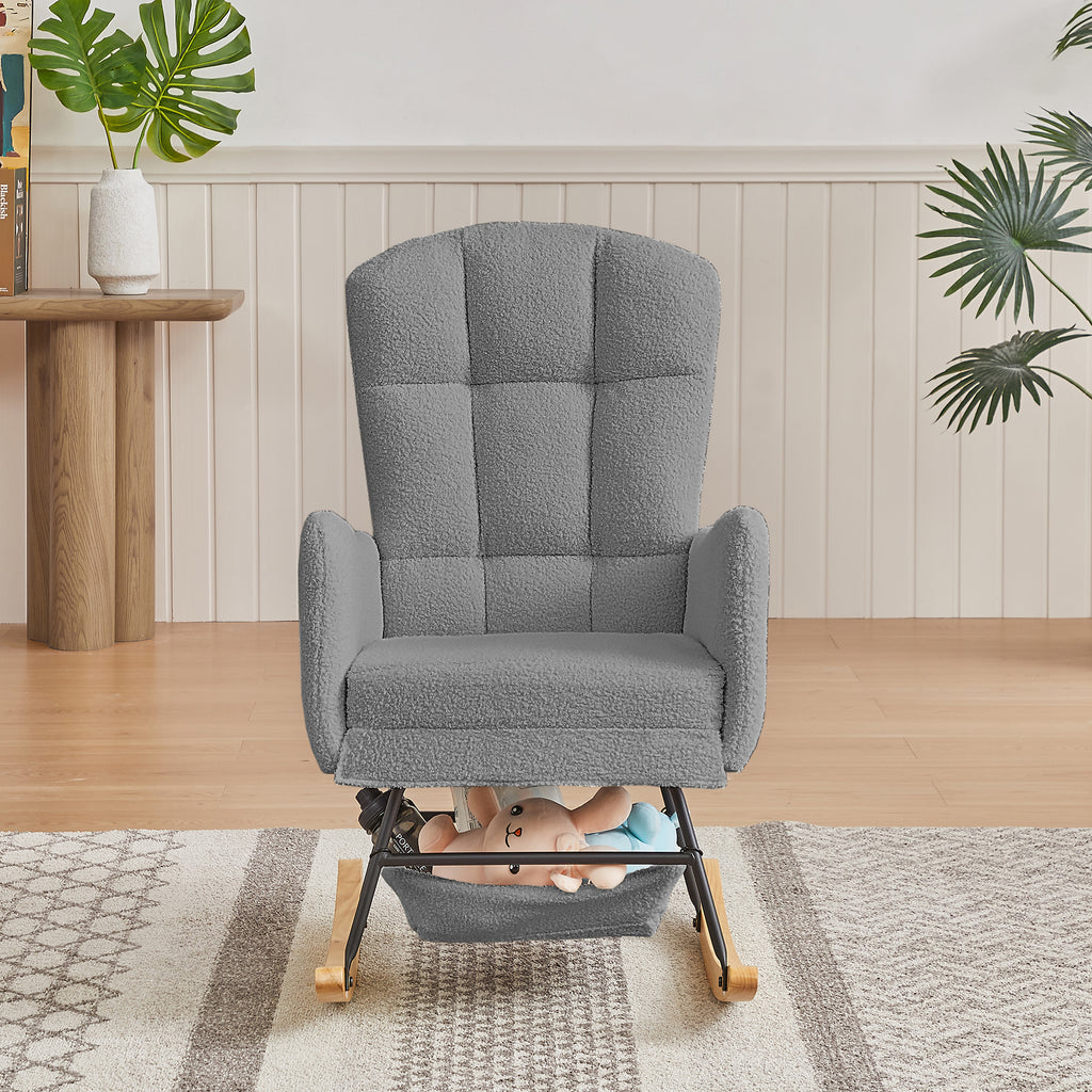 Grey Teddy Rocking Armchair - Grand Goldman Shop