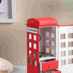 11.5' Tall Leather Jewelry Box, British Telephone Design, Red - Grand Goldman Shop