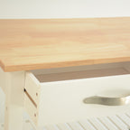 Kitchen Island & Kitchen Cart, Rubber Wood Top, Mobile Kitchen Island with Two Lockable Wheels, Simple Design for Easy Storing and Fetching, Two Drawers Give Unique Storage for Special Utensil. - Grand Goldman Shop