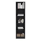 Home Xs Bookcase with 5-Tier Shelves and Slim Design -Black -Office - Grand Goldman