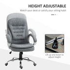 High Back Home Office Chair Executive Computer Chair with Adjustable Height, Upholstered Thick Padding Headrest and Armrest -