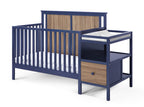 Connelly 4-in-1 Crib and Changer Combo Midnight Blue/Vintage Walnut | Premium Home Decor - Grand Goldman