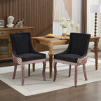 A&A Furniture,Ultra Side Dining Chair, Thickened fabric chairs with neutrally toned solid wood legs, Bronze nail head, Set of 2,Leopard Print - Grand Goldman Shop