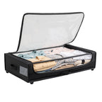Set of 2 Under-Bed Rolling Storage Container with Transparent Cover, Versatile Space-Saving Design, and Smooth-Glide Multi-Directional Wheels – Ideal for Organizing Clothes, Shoes, and More - Grand Goldman Shop