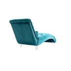 Velvet Chaise Lounge Indoor, Button-Tufted Upholstered Chaise Lounge Chair with Pillow, Teal Velvet, 63.38 inch - Grand Goldman Shop