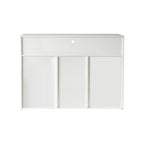 Living Room Sideboard Storage Cabinet WHITE  High Gloss with LED Light, Modern Kitchen Unit Cupboard Buffet Wooden Storage Display Cabinet TV Stand with 3 Doors for Hallway Dining Room - Grand Goldman Shop