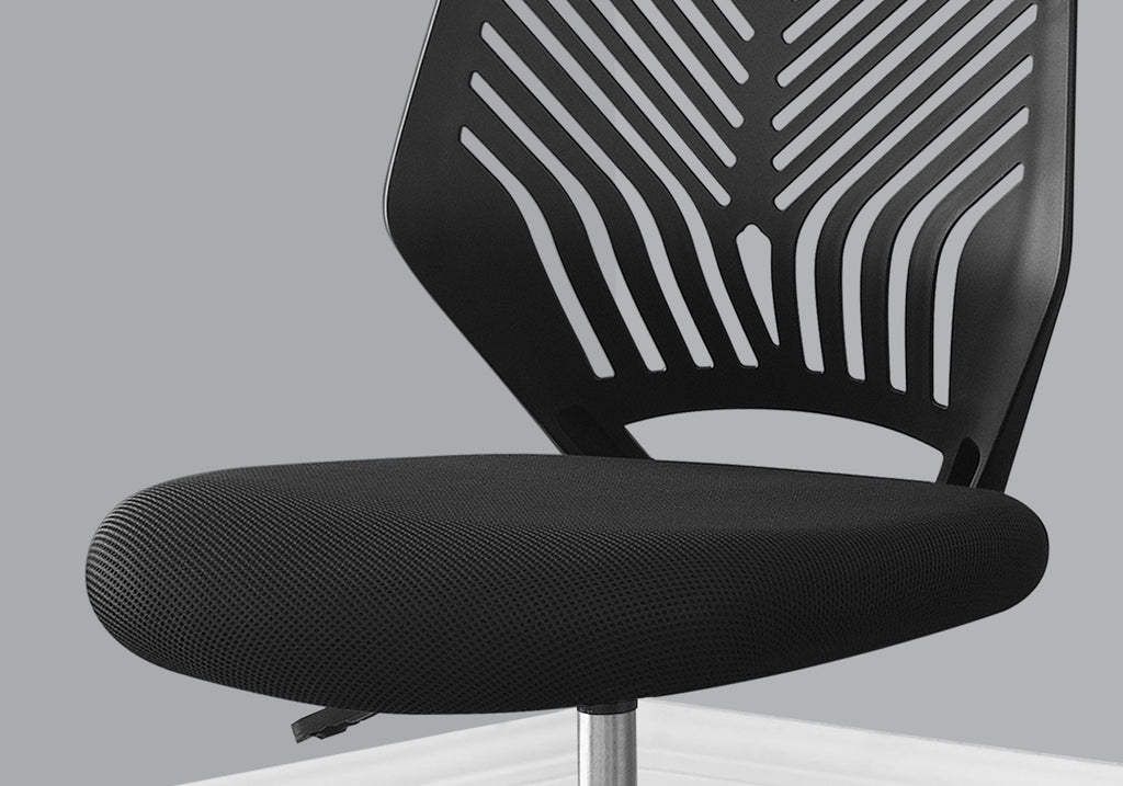 Office Chair, Adjustable Height, Swivel, Ergonomic, Computer Desk, Work, Juvenile, Black Mesh, Black Metal, Contemporary, Mod