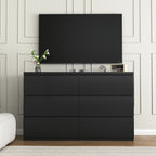 6 Drawer Storage Cabinet ,Dresser, Wood Storage Tower Clothes Organizer, Wide Chest of 6 Drawers, Large Storage Space for Bedroom, Hallway, Entryway Living Room - Grand Goldman Shop