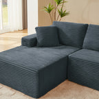 L-Shaped Cloud Sectional Sofa with Deep Seat,No Assembly Required,Modular Couches Sleeper for Living Room,Bedroom,Apartment,Dark Grey - Grand Goldman Shop