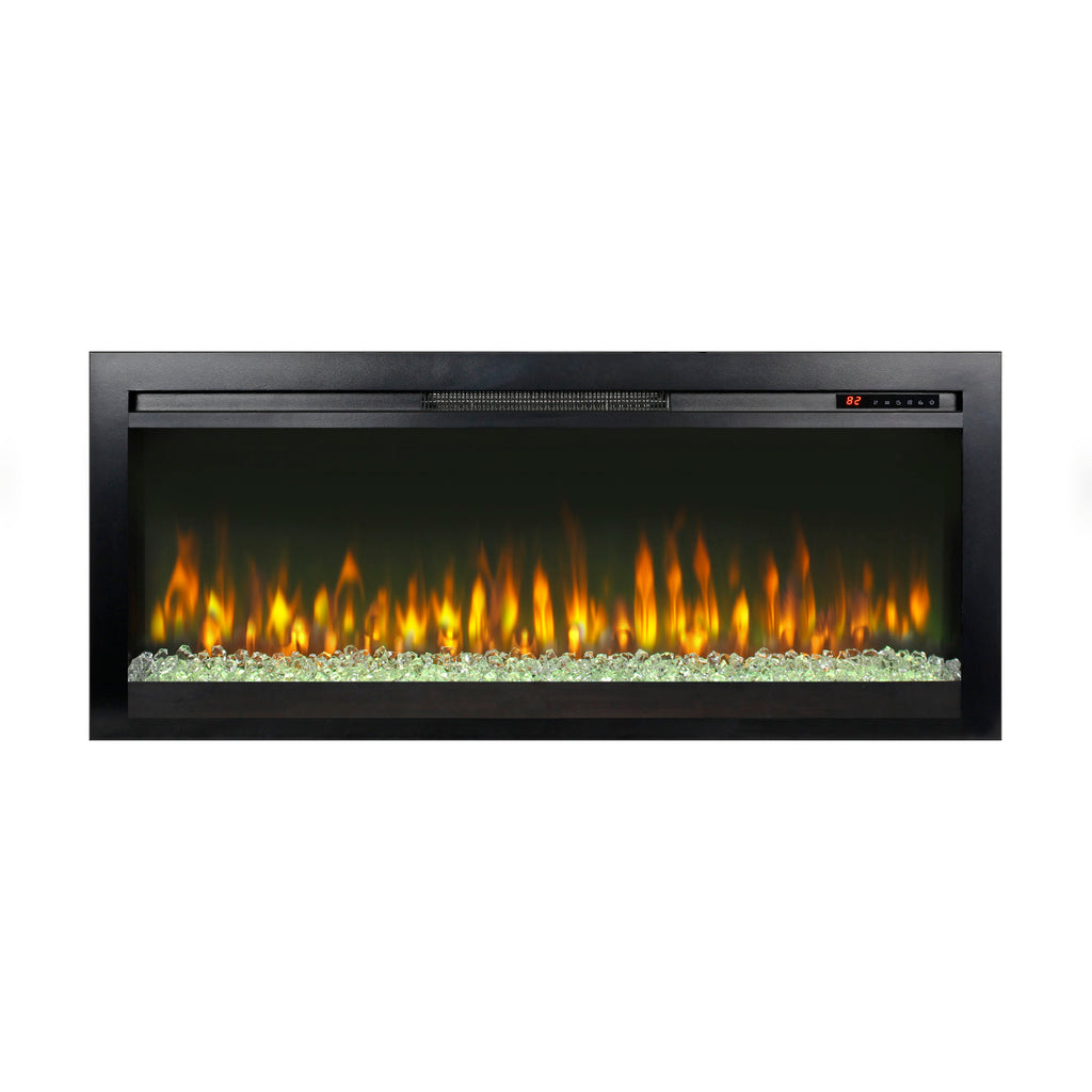 44 inch in wall recessed  electric fireplace with remote and multi color flame & emberbed, LED light heater - Grand Goldman Shop