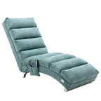 Ergonomic Electric Massage Chaise Lounge with Remote Control, Teal Linen Upholstery, 5 Modes for Relaxation - Grand Goldman Shop