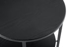 Small round side table,2 tiers farmhouse end table,accent tables for small spaces,night stands for bedrooms living room,coffee  tables with storage shelf,Black - Grand Goldman Shop