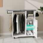 Ironing Cart with Rolling Ironing Board, Multipurpose Ironing Cabinet with Wheels, Compact Ironing Solution for Laundry Room, Bedroom,Cloakroom-White - Grand Goldman Shop