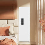 Stylish 53' Fingerprint Touch Panel In-Wall Safe,Hidden Wall Gun Safe for Rifles with Adjustable Shelves,Assembled Storage Mu