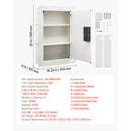 0.83 sq.ft Wall Safe, 3-Tier Hidden Wall Safe with Password, Key & Turning Knob, Q235 Cold-Rolled Steel In-Wall Box with Adju