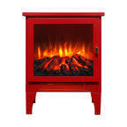 18 inch Freestanding Electric Fireplace Stove heater with 3D Flame effect,Classic Red - Grand Goldman Shop