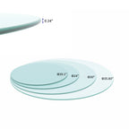 24' Inch Round Tempered Glass Table Top Clear Glass 1/4' Inch Thick Round Polished Edge - Grand Goldman Shop