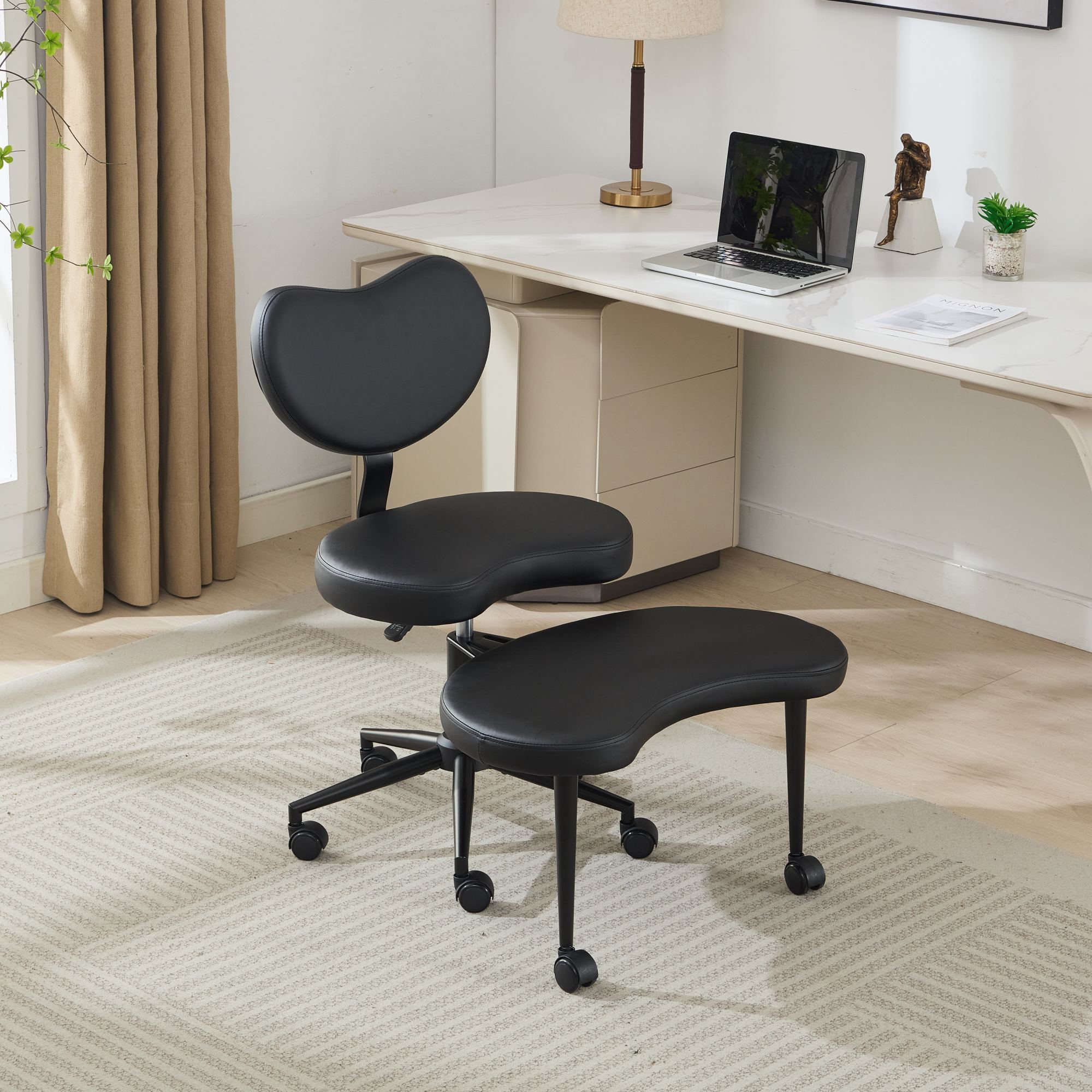 Meditation Chair Plus, Cross Legged Chair with Wheels, ADHD Chair, Criss Cross Desk Chair with Lumbar Support and Adjustable 