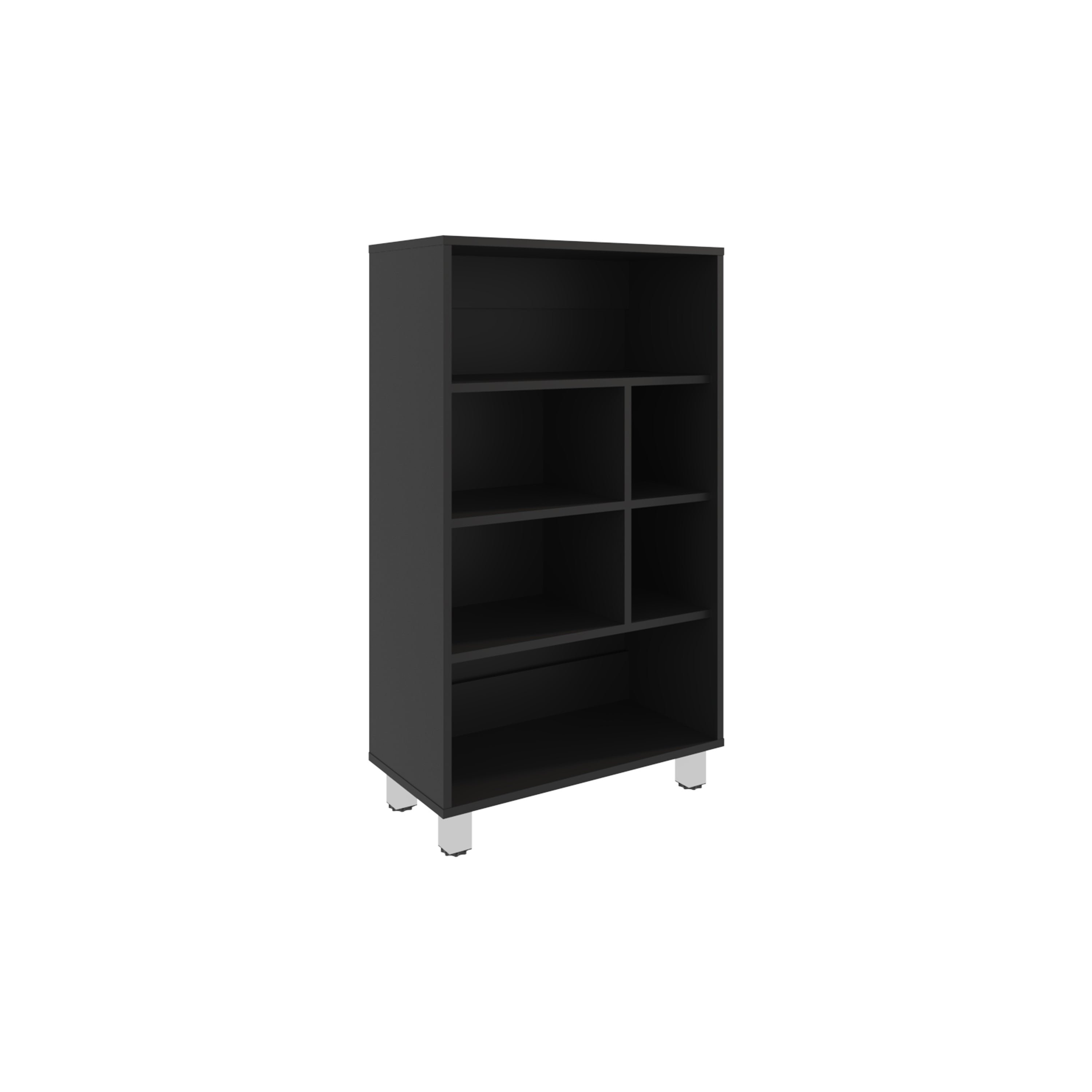 Bellagio 40' Tall Four-Tier Shelf Narrow Bookcase Black - Grand Goldman