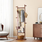 Coat Racks solid wood hanger 23.6* 11*70.8in Solid environmental protection easy to assemble beautiful can be placed in the bedroom/entrance/living room (Walnut) - Grand Goldman Shop