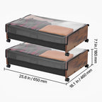 Under Bed Storage with Wheels 25.6x18.1x7.1 Inch Rolling Storage Bags 2 Pack - Grand Goldman Shop