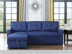 Upholstered Pull out Sectional Sofa with Chaise - Grand Goldman Shop