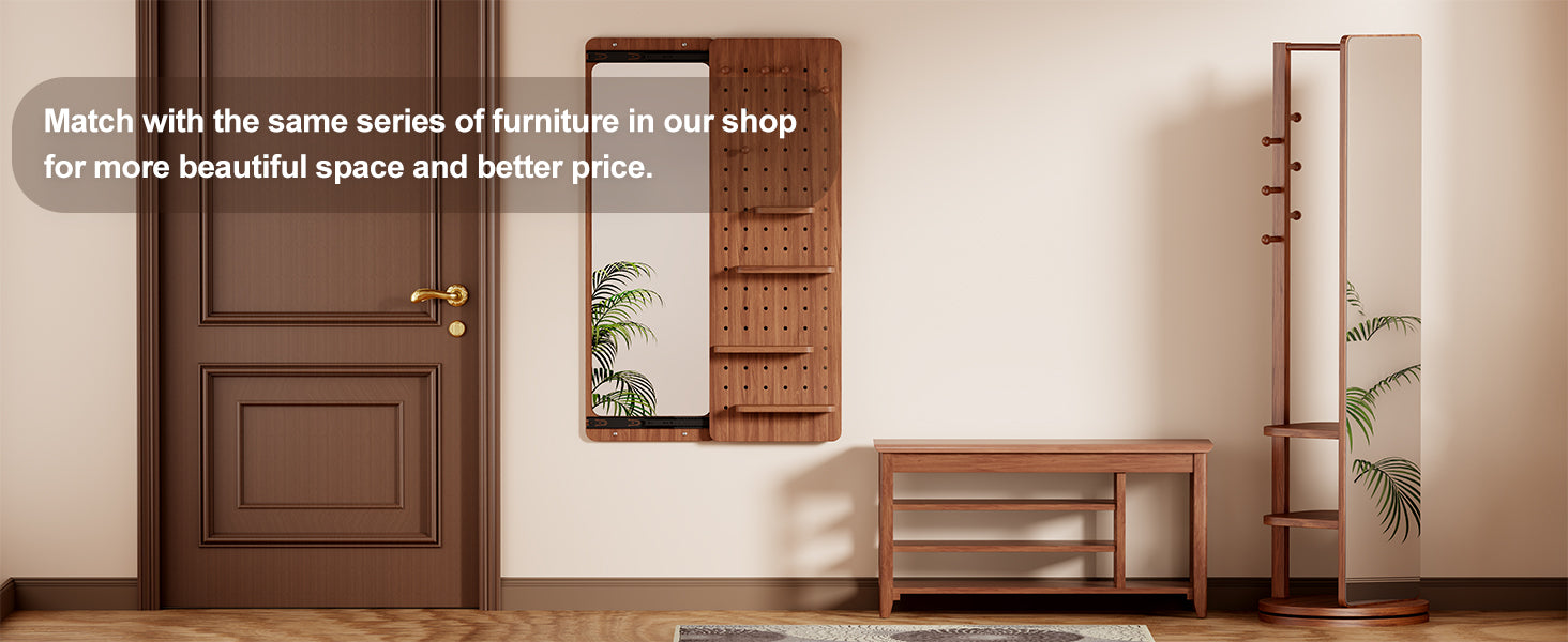 Adjustable shoe-changing bench, storage bench, hidden storage. With a load-bearing capacity of up to 550 pounds, suitable for bedrooms and corridors. 100% solid wood. - Grand Goldman Shop