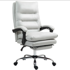 Microfibre Massage Office Chair, Heated Reclining Chair with Footrest,  Light Gray - Grand Goldman