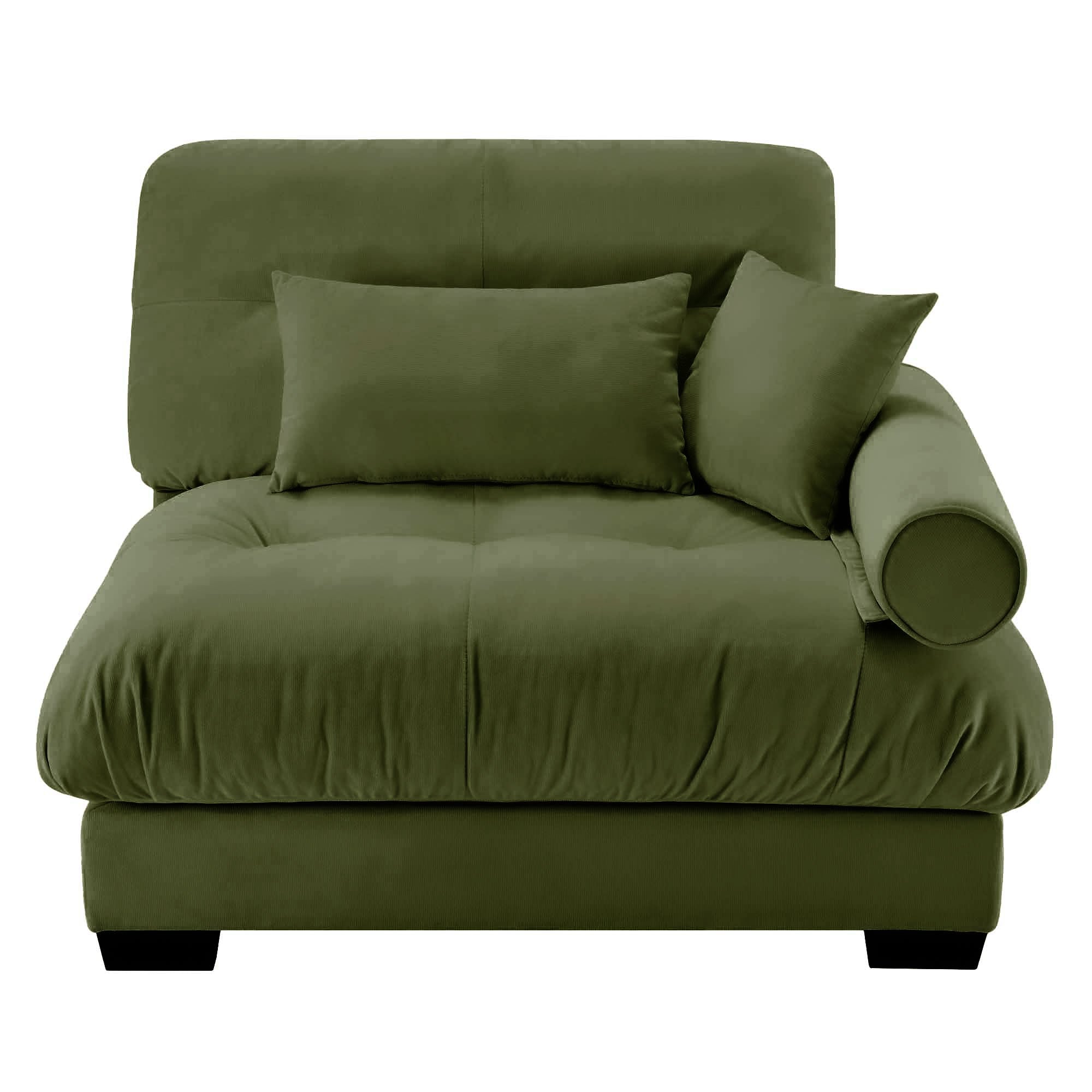 Milano Sofa RSF W/3 pillows - Olive green - Grand Goldman Shop