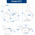 EMON'S Large Power Lift Recliner Chair with Massage and Heat for Elderly, Overstuffed Wide Recliners, Heavy Duty Motion Mechanism with USB and Type C Ports, 2 Steel Cup Holders, Gray - Grand Goldman Shop