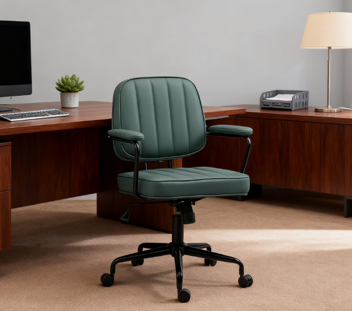 Office Chair, Adjustable for Home & Office, Comfy Seating with Stylish Retro Vibe | Premium Home Decor - Grand Goldman