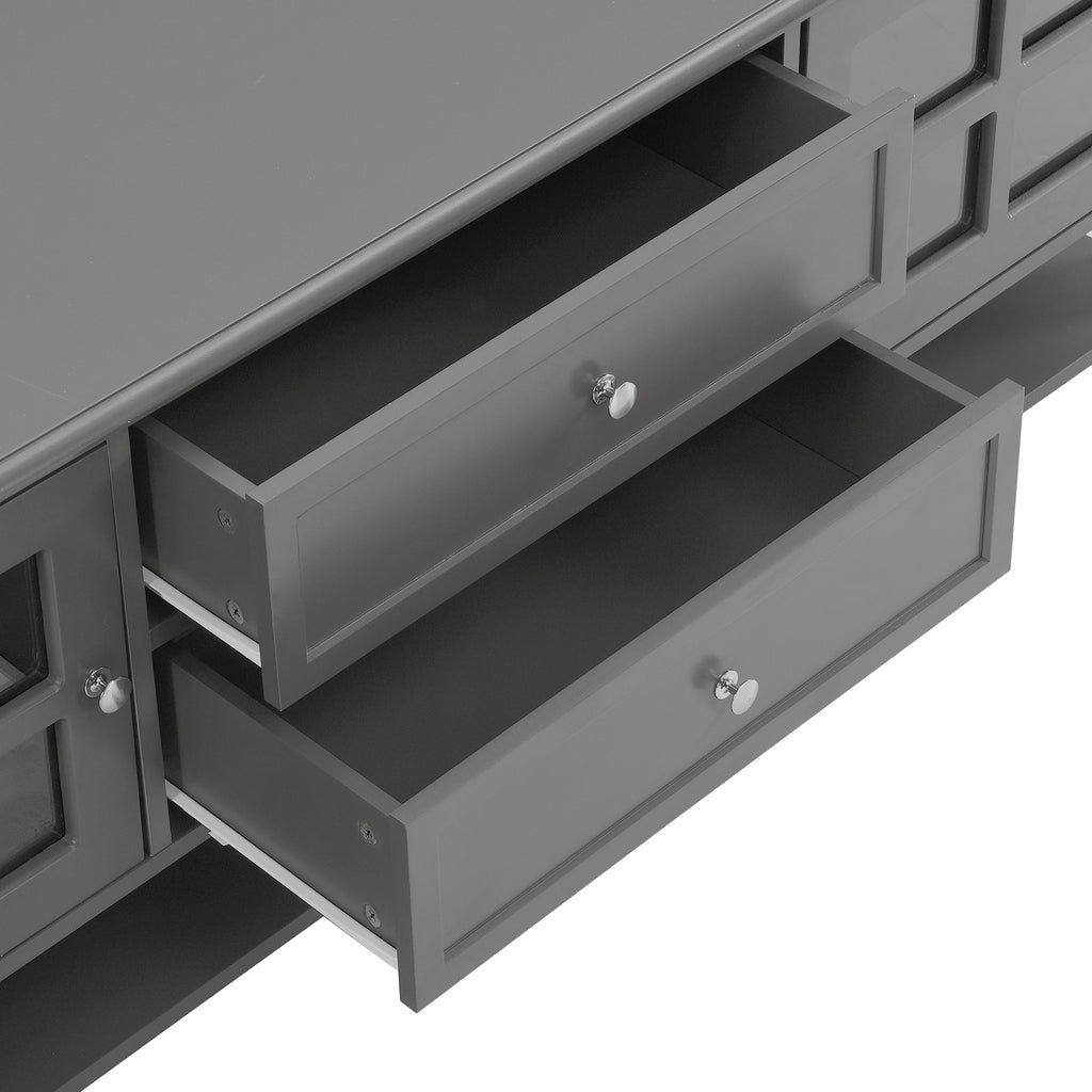 TV Stand for TVs up to 60'', Entertainment Center with Multifunctional Storage Space, TV Cabinet with Modern Design, Media Console for Living Room, Bedroom - Grand Goldman Shop