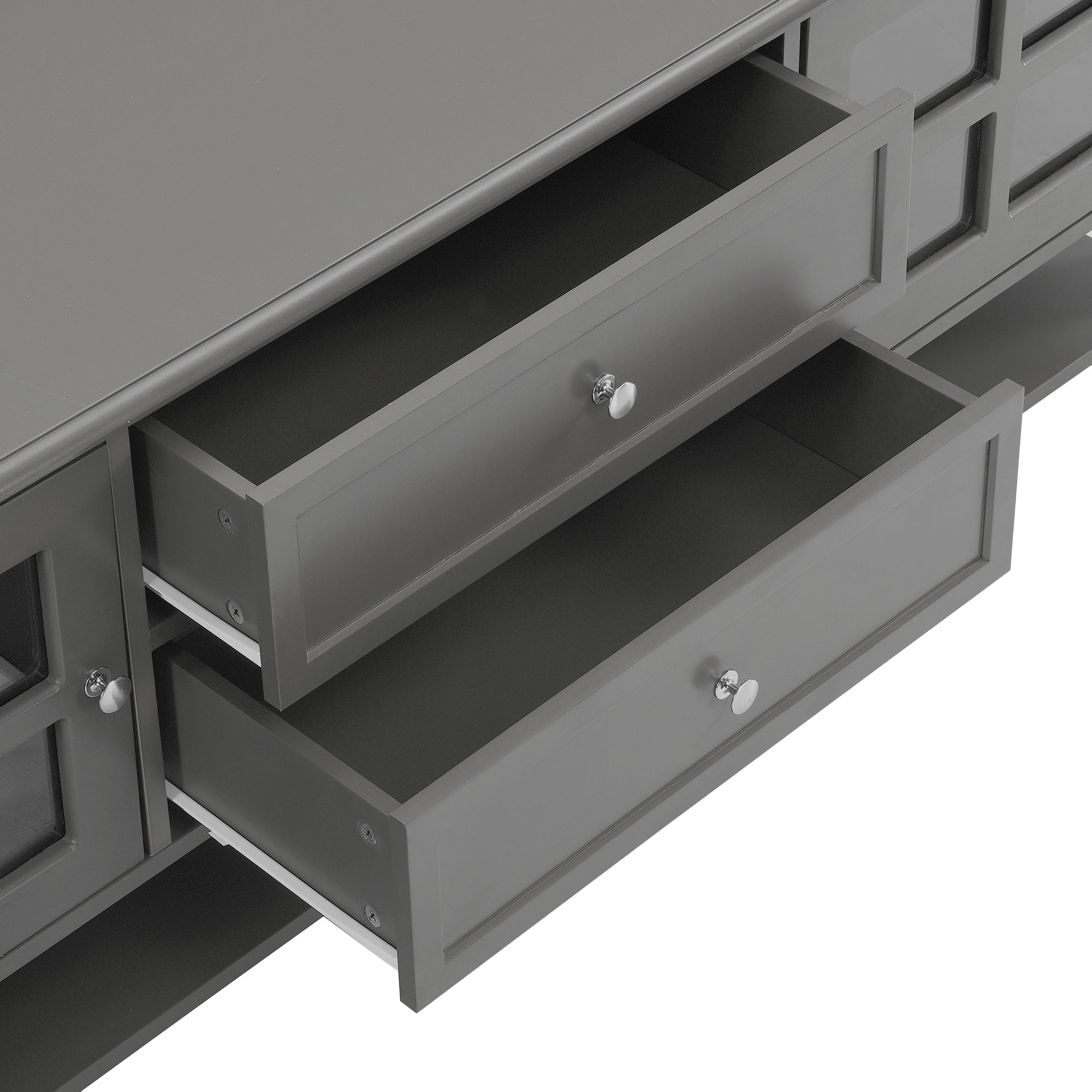 TV Stand for TVs up to 60'', Entertainment Center with Multifunctional Storage Space, TV Cabinet with Modern Design, Media Console for Living Room, Bedroom - Grand Goldman Shop