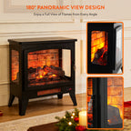 21 inchThree-sided Freestanding Electric Fireplace Stove heater with 3D Flame effect with remote control - Grand Goldman Shop