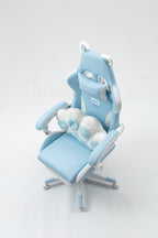 Cat Ears Gaming Chair - Ergonomic PU Leather Office Chair, Cute Chair with Footrest for Adult 310lbs Capacity, 90°-155° Recli