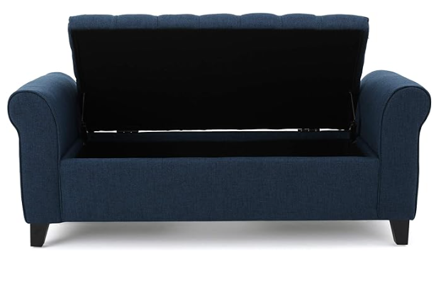 HAYES ARMED STORAGE BENCH - Grand Goldman Shop