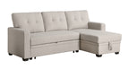 Upholstered Pull out Sectional Sofa with Chaise - Grand Goldman Shop