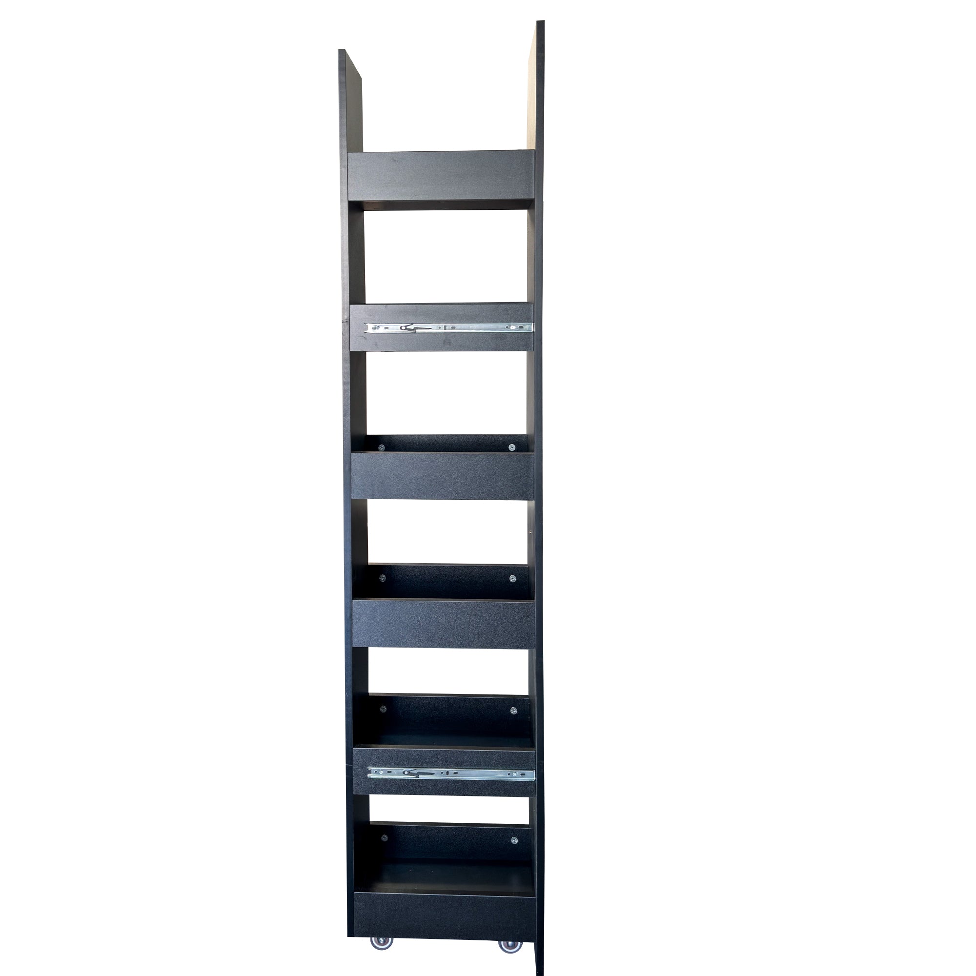 BLACK ,Large, Slim Storage Cart, Kitchen Rolling Cart, Narrow Storage Cabinet with Handle & Wheels, Wood Spice Rack Next to Fridge, Pantry Shelf for Kitchen, Small Spaces - Grand Goldman Shop