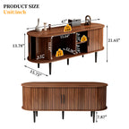 TV Stand, 47' Modern TV Console Table with Storage Compartment and Sliding Door, Gaming Entertainment Center with Cabinet for Living Room, Bedroom, Office (Walnut) - Grand Goldman Shop