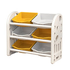 Kids Toy Storage Organizer with 6 Bins, Multi-functional Nursery Organizer Kids Furniture Set Toy Storage Cabinet Unit with H