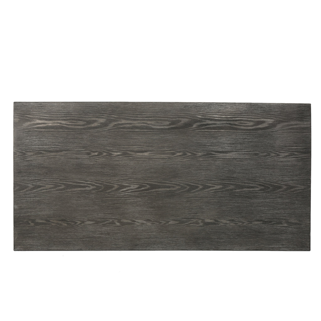 Rolando Outdoor Aluminum Dining Table with Steel Frame, Grey / Black - Grand Goldman Shop