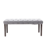 Heng Ming Upholstered Tufted Bench Ottoman , Velvet Dining Bench Bedroom Bench  Footrest Stool Accent Bench for Entryway Dining Room Living Room, Light gray - Grand Goldman Shop