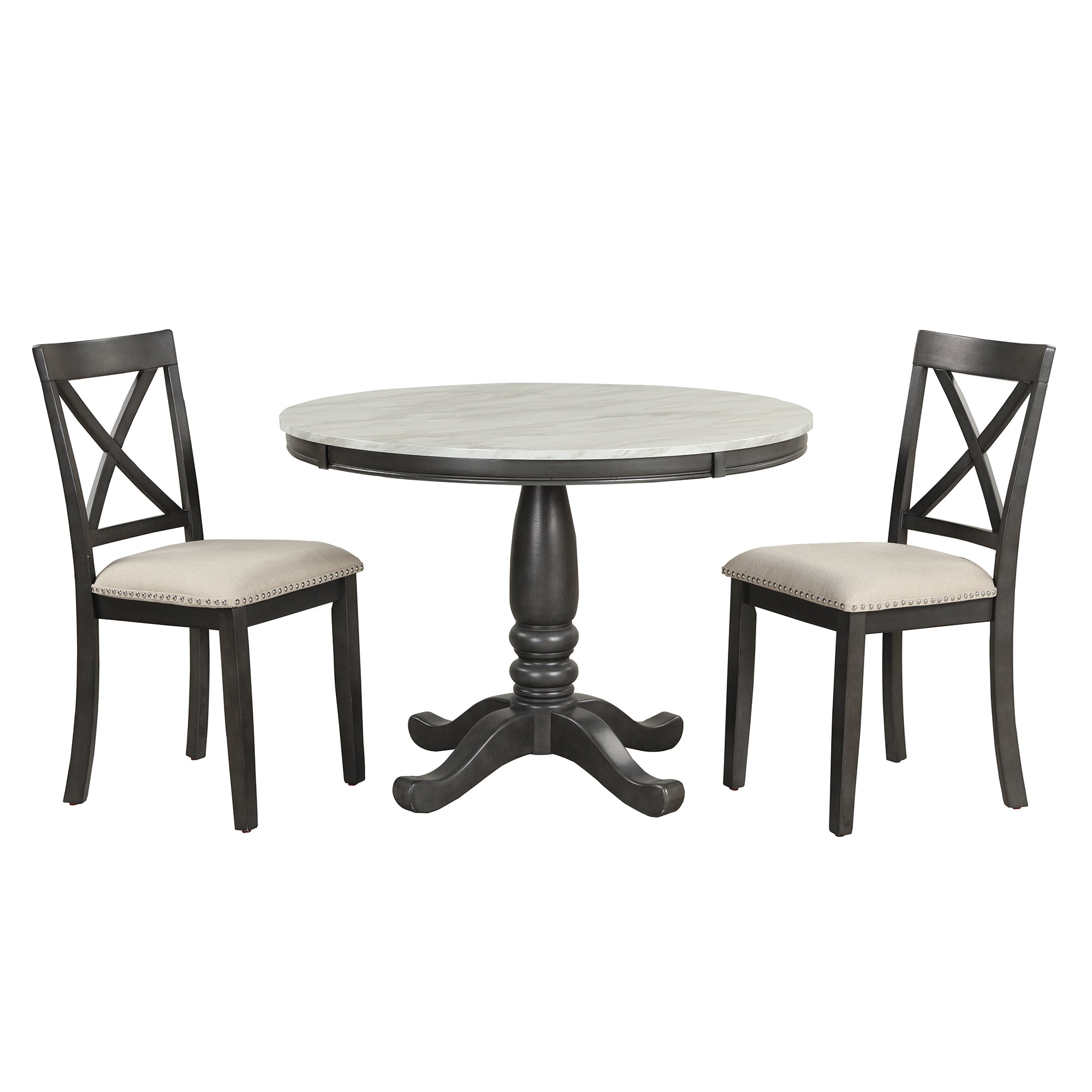 Orisfur. 5 Pieces Dining Table and Chairs Set for 4 Persons, Kitchen Room Solid Wood Table with 4 Chairs - Grand Goldman Shop