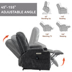 EMON'S Large Power Lift Recliner Chair with Massage and Heat for Elderly, Overstuffed Wide Recliners, Heavy Duty Motion Mechanism with USB and Type C Ports, 2 Steel Cup Holders, Gray - Grand Goldman Shop